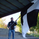 Frank Hinze mit Fahne